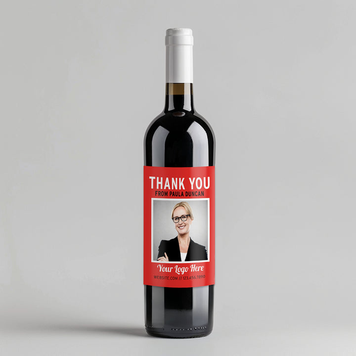 Insurance Red Photo Wine Label