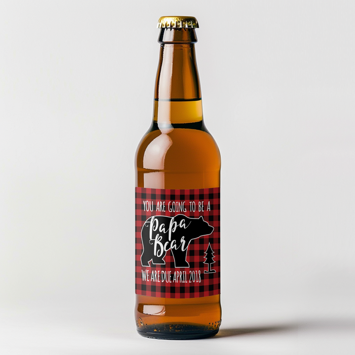 Plaid Poppa Bear Beer Label