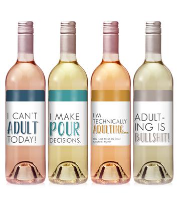 Adulting Wine Label Set