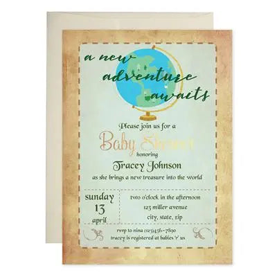 Adventure Awaits Baby Shower Invitations