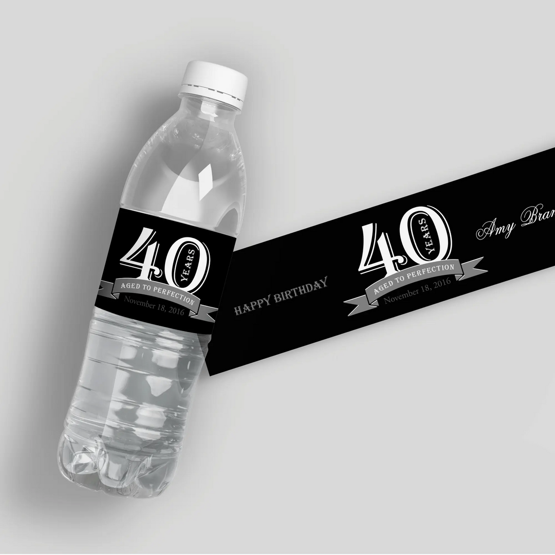 Aged To Perfection Water Bottle Labels - iCustomLabel