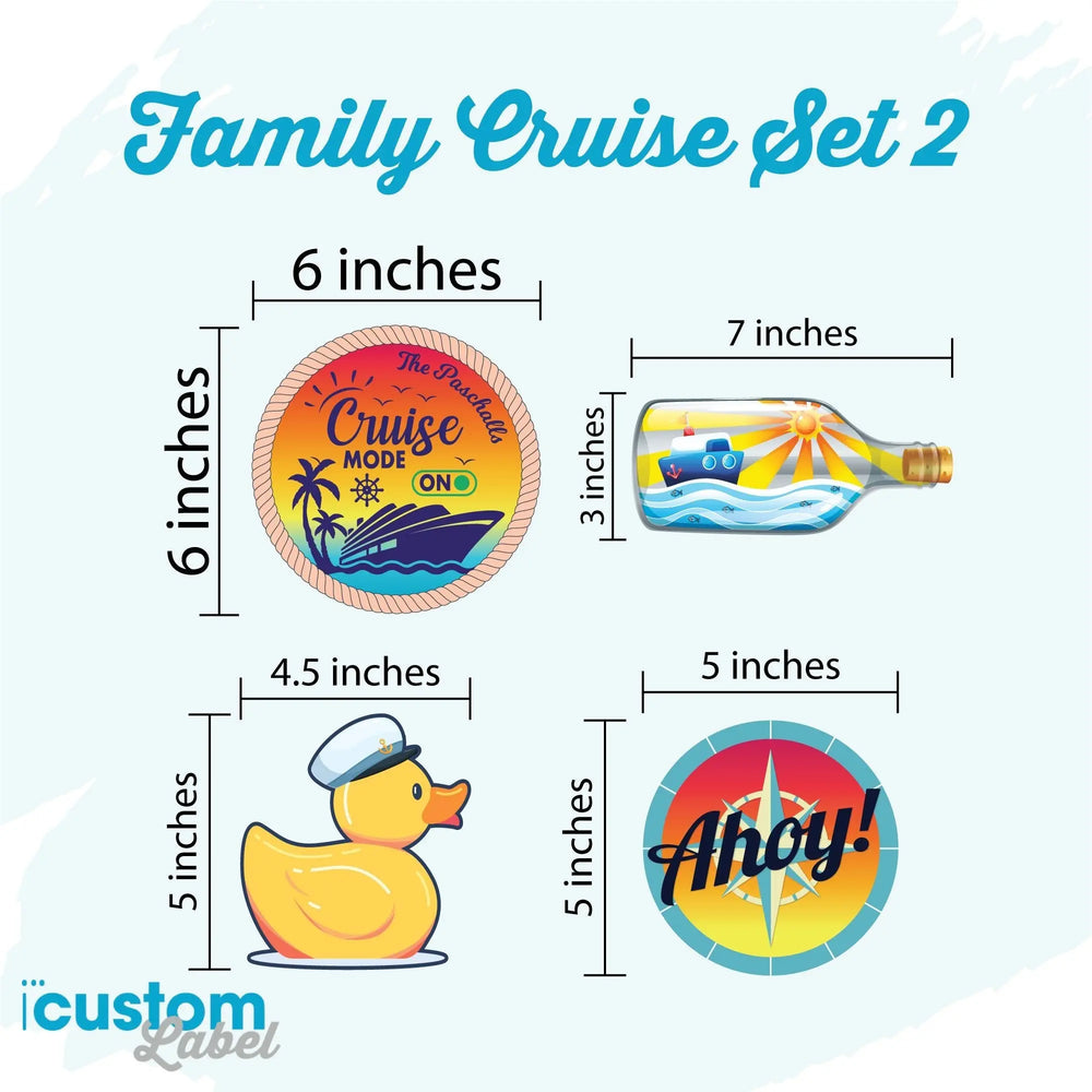 Ahoy Family Cruise Magnets iCustomLabel