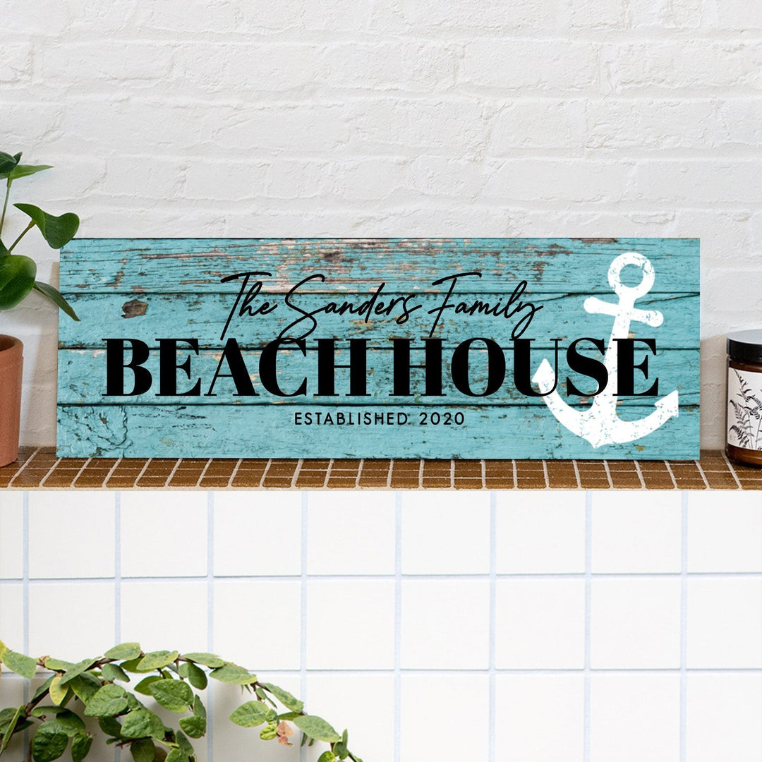 Anchor Beach House Wood Sign