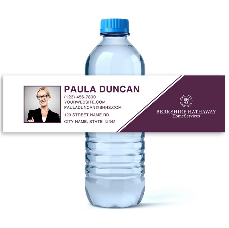 Angled Berkshire Hathaway Water Bottle Labels