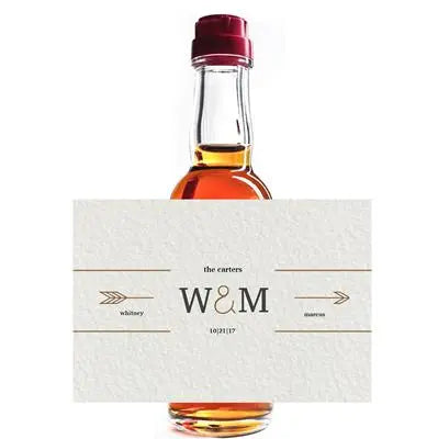 Arrow Initials Mini Liquor Label