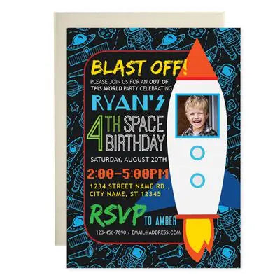 Astronaut Birthday Invitations