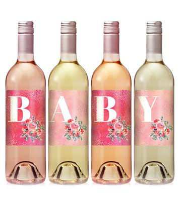 Baby Pink Wine Label Set
