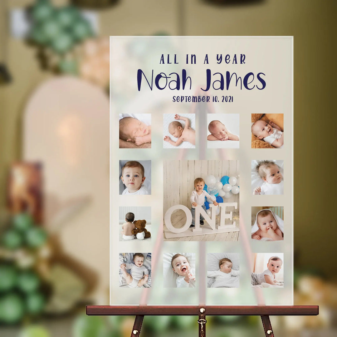 Baby Shower Photo Collage Sign iCustomLabel