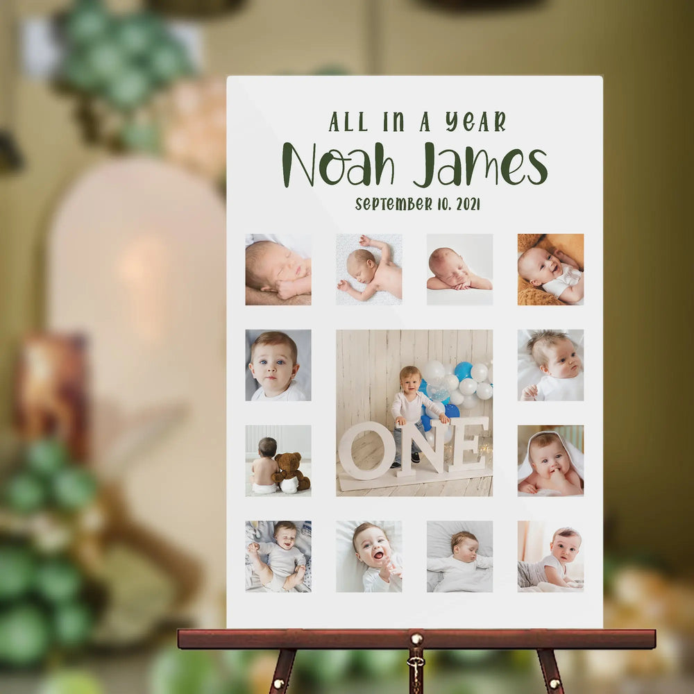 Baby Shower Photo Collage Sign iCustomLabel