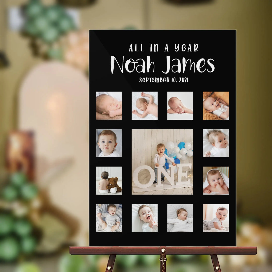 Baby Shower Photo Collage Sign iCustomLabel