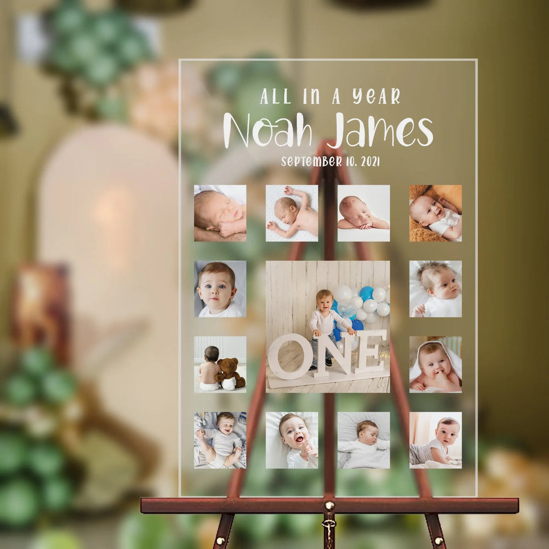 Baby Shower Photo Collage Sign iCustomLabel