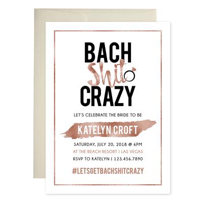 Bach Shit Crazy Bachelorette Party Invitations