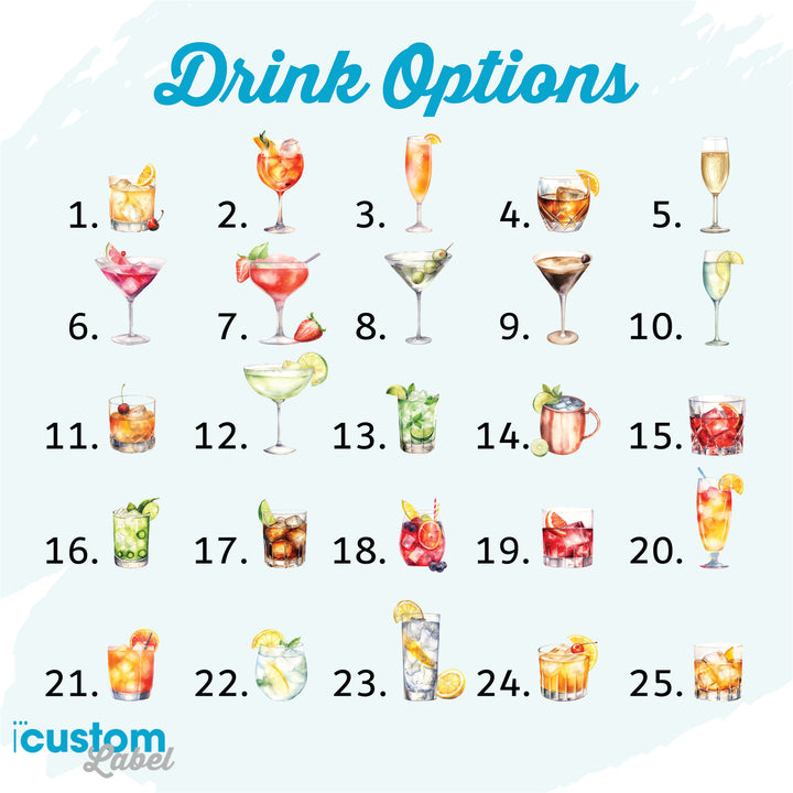 Large Drink Menu Wedding Bar Sign