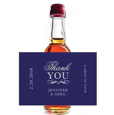 Basic Color Thank You Mini Liquor Label