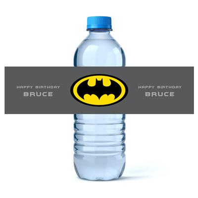 Batman Birthday Water Bottle Labels