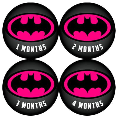 Batman Hot Pink Baby Month Stickers