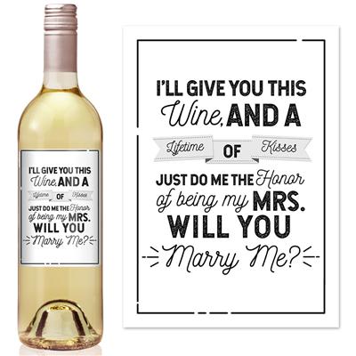 Be My Mrs Wine Label