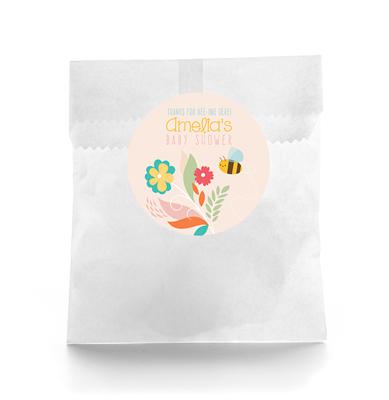 Beeing Here Baby Shower Favor Labels