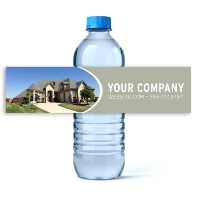 Beige Real Estate Water Bottle Labels