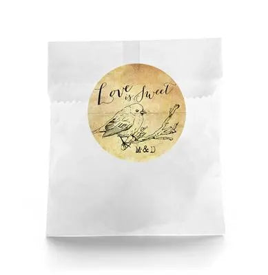 Bird Branch Wedding Favor Labels