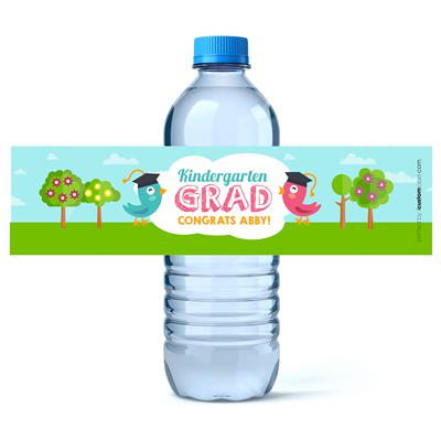 Bird Graduation Water Bottle Labels