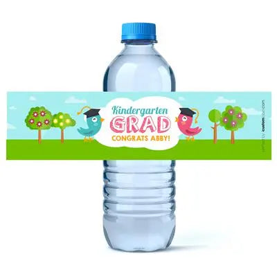 Bird Graduation Water Bottle Labels