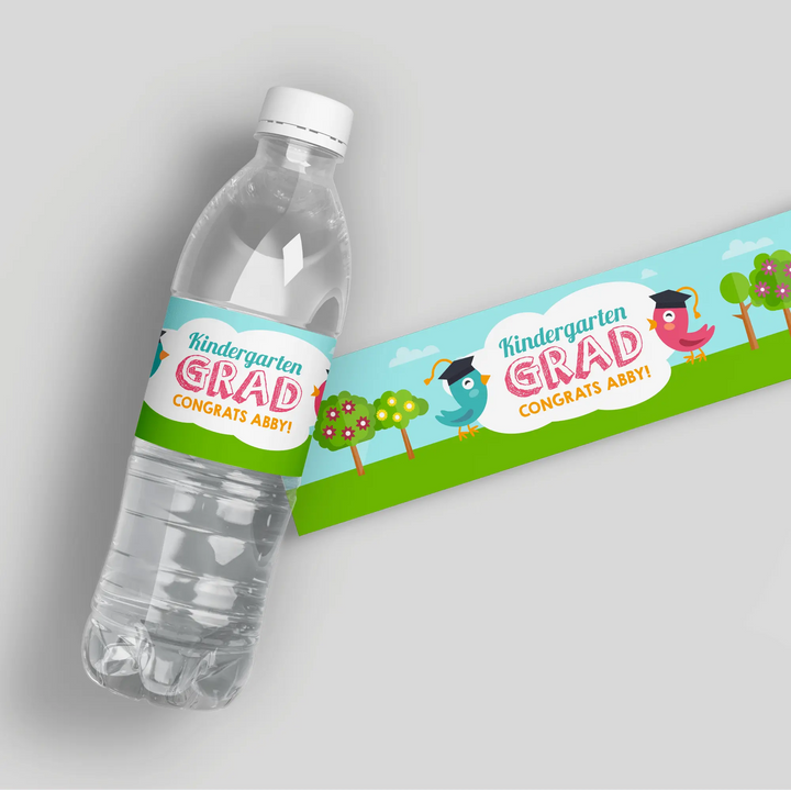 Bird Graduation Water Bottle Labels - iCustomLabel