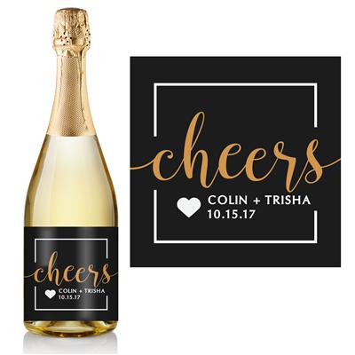 Black Cheers Champagne Label
