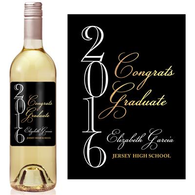 Black Gold Graduation Wine Label