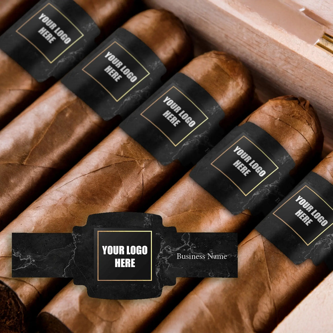 Black Marble Business Cigar Bands - iCustomLabel