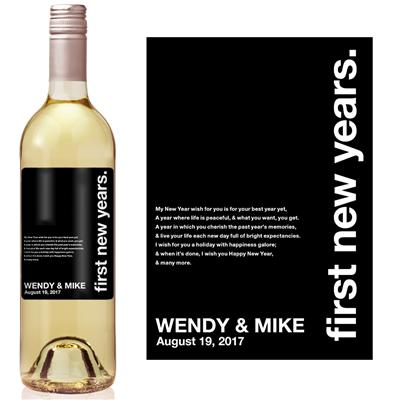 Black New Years Milestone Wine Label