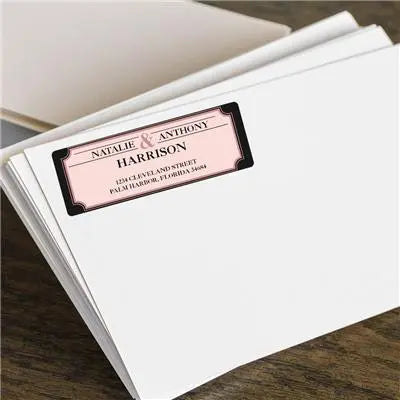 Black Pink Address Label