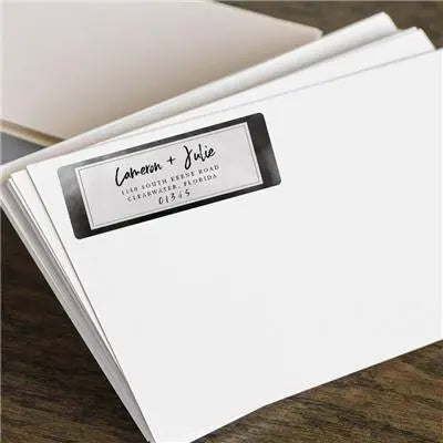 Black Watercolor Address Label