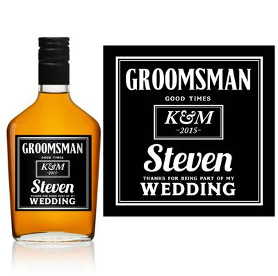 Black Whiskey Groomsman Small Liquor Label