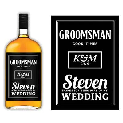 Black Whiskey Groomsmen Liquor Label