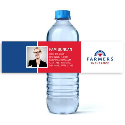 Block Photo Farmers Insurance Water Bottle Labels