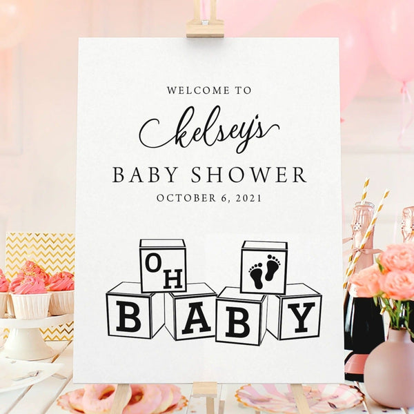Blocks Baby Shower Sign – iCustomLabel