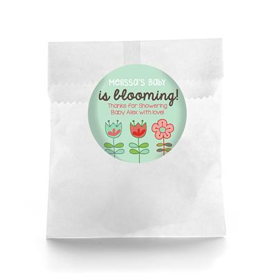 Blooming Baby Shower Favor Labels