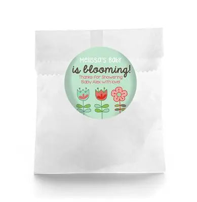 Blooming Baby Shower Favor Labels