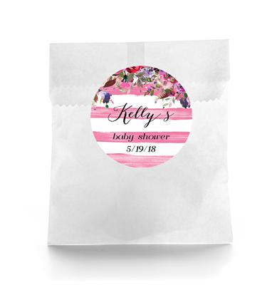 Blooming Girl Baby Shower Favor Labels