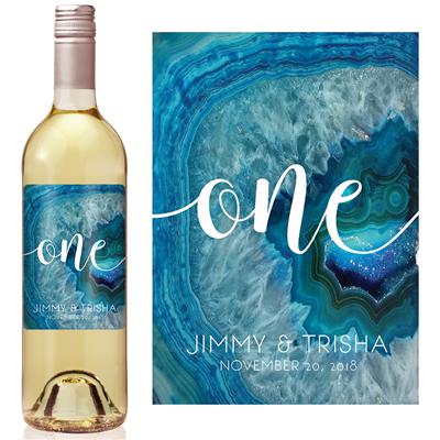 Blue Agate Table Number Wine Label