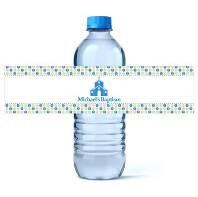 Blue Baptism Water Bottle Labels
