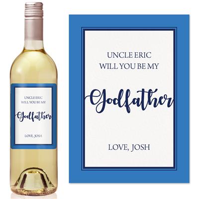 Blue Be My Godfather Wine Label