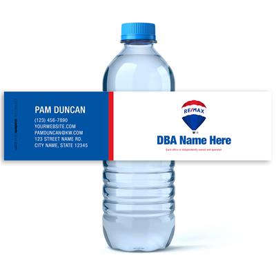 Blue Block Remax Water Bottle Labels