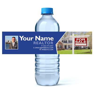 Blue Realtor Water Bottle Labels