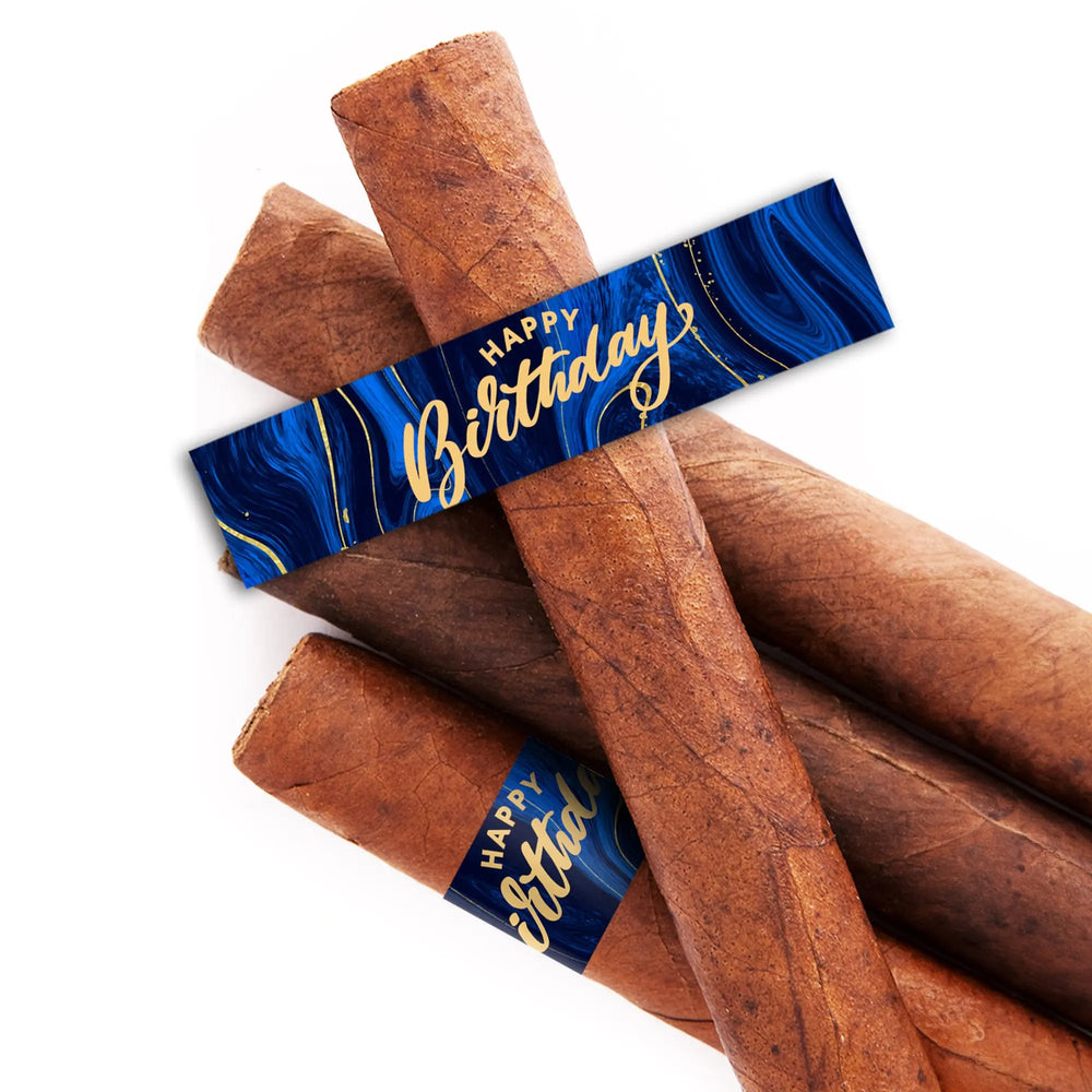 Blue Swirl Straight Cigar Bands iCustomLabel