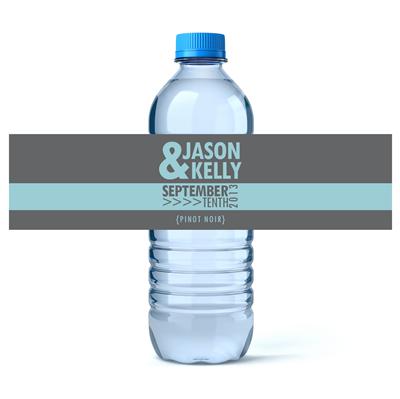 Blue and Grey Water Bottle Labels