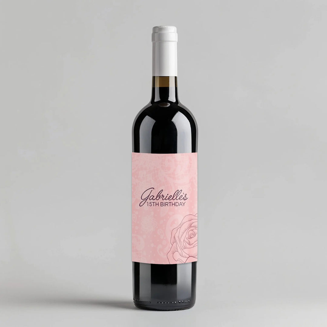 Blush Roses Wine Label iCustomLabel