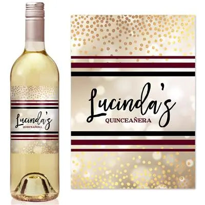 Bokeh Cream and White Wine Label