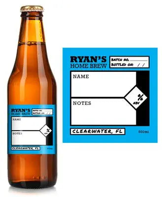 Bold Blue Home Brew Beer Label